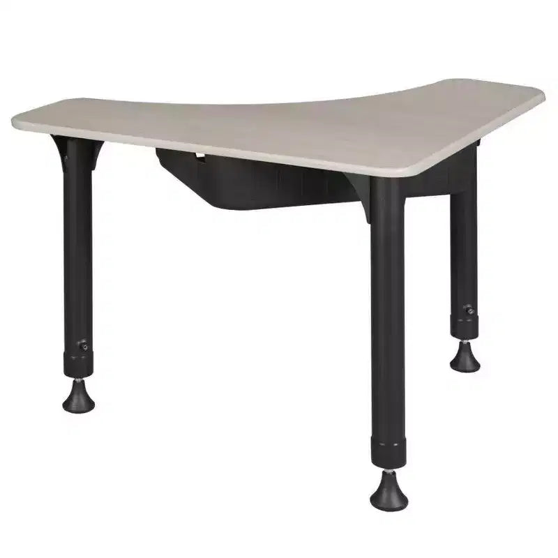 Regency Bureau d'activité scolaire réglable en hauteur 28" Boomerang avec rangement pour livres Érable : Cadre métallique robuste, nettoyage ponctuel, garantie de 10 ans