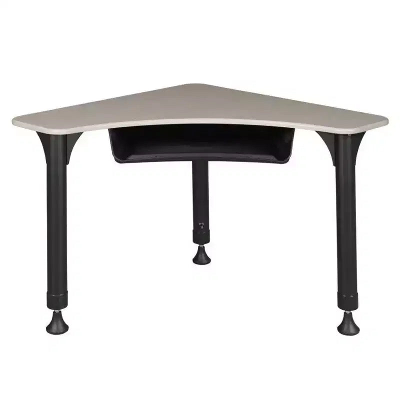 Regency Bureau d'activité scolaire réglable en hauteur 28" Boomerang avec rangement pour livres Érable : Cadre métallique robuste, nettoyage ponctuel, garantie de 10 ans