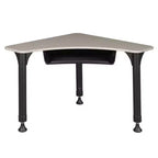 Regency Bureau d'activité scolaire réglable en hauteur 28" Boomerang avec rangement pour livres Érable : Cadre métallique robuste, nettoyage ponctuel, garantie de 10 ans