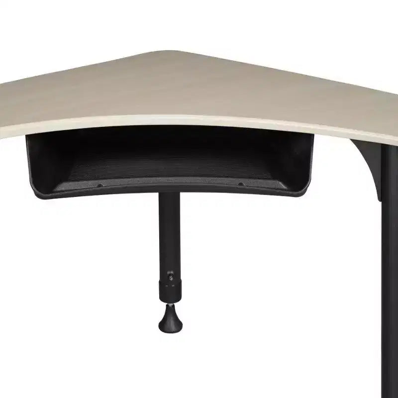 Regency Bureau d'activité scolaire réglable en hauteur 28" Boomerang avec rangement pour livres Érable : Cadre métallique robuste, nettoyage ponctuel, garantie de 10 ans