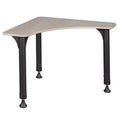 28" Boomerang Height Adjustable Activity School Desk Maple - Regency: Chrome Post Legs, Round Corner