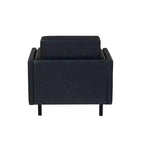 Chaise et pouf Linon Wallis en similicuir marine