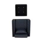 Chaise et pouf Linon Wallis en similicuir marine