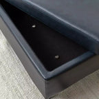 Chaise et pouf Linon Wallis en similicuir marine