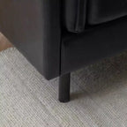 Chaise et pouf Linon Wallis en similicuir marine