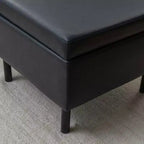 Chaise et pouf Linon Wallis en similicuir marine