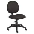 Boss Office Products Diamond Task Chair Black: Upholstered, Swivel, Adjustable Height, Metal Frame, Nylon Legs