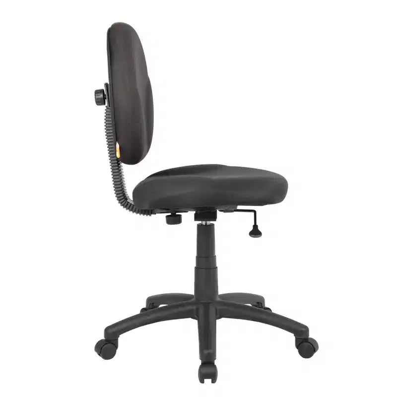 Chaise de bureau Boss Products Diamond noire : rembourrée, pivotante, réglable en hauteur, structure métallique, pieds en nylon
