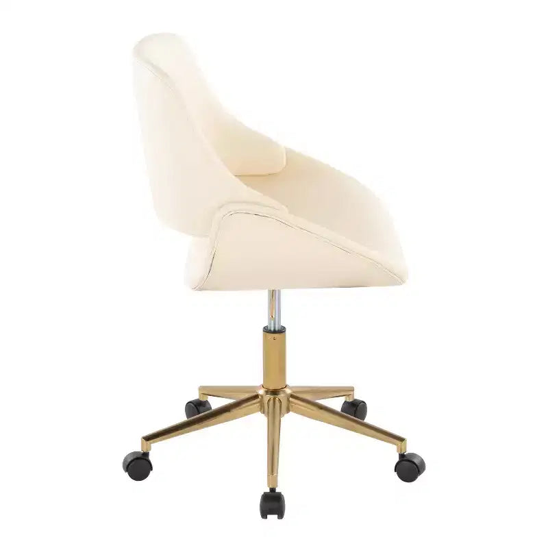 Chaise de bureau LumiSource Fabrico Or/Crème PU