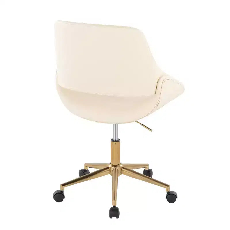 Chaise de bureau LumiSource Fabrico Or/Crème PU