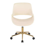 Chaise de bureau LumiSource Fabrico Or/Crème PU