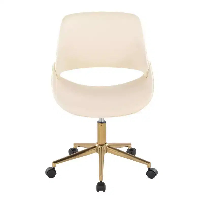 Chaise de bureau LumiSource Fabrico Or/Crème PU
