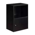 23.5" 1 Door Cabinet Black - Breighton Home: Modern Stackable Shelving with Chrome Knob