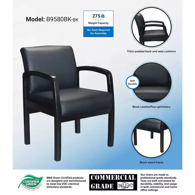 Chaise de bureau pour visiteurs noire - Boss Office Products