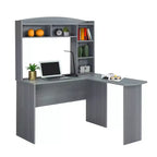 Bureau d'angle moderne avec huche gris - Techni Mobili