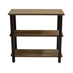 Étagère à 2 tablettes Pomona 31" en métal et bois massif naturel - Meubles Alaterre