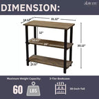 Étagère à 2 tablettes Pomona 31" en métal et bois massif naturel - Meubles Alaterre