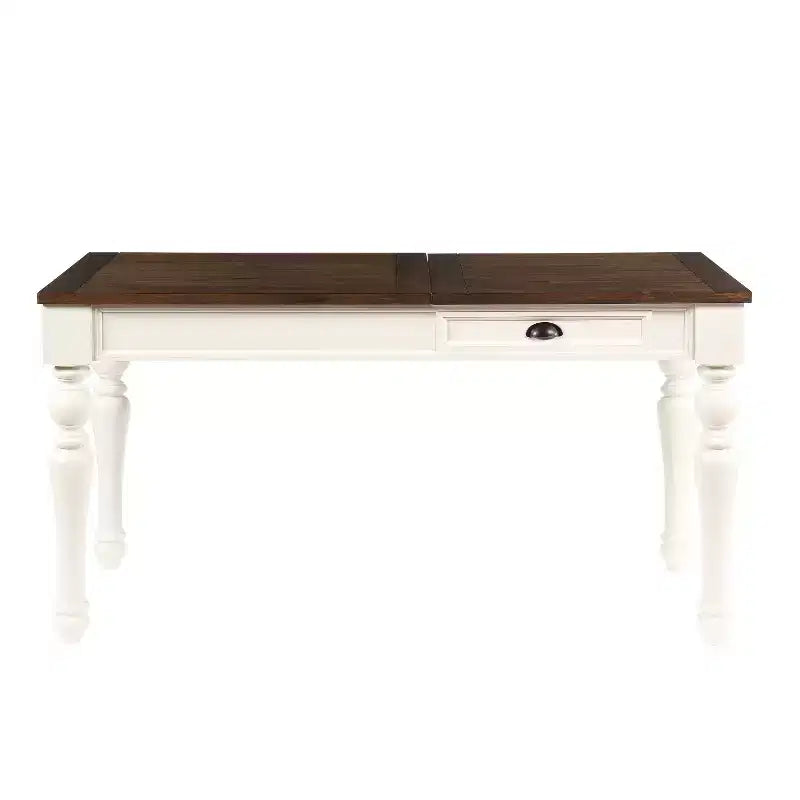 Bureau Joanna Lift Top Ivoire/Moka - Steve Silver Co. : Style Ferme, Hauteur Réglable avec Tiroir