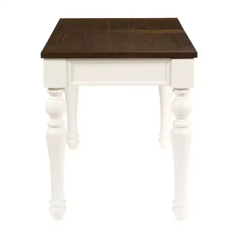 Bureau Joanna Lift Top Ivoire/Moka - Steve Silver Co. : Style Ferme, Hauteur Réglable avec Tiroir