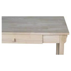 Bureau International Concepts Mission avec tiroir inachevé : poste de travail de bureau en bois franc de style Mid-Century Modern