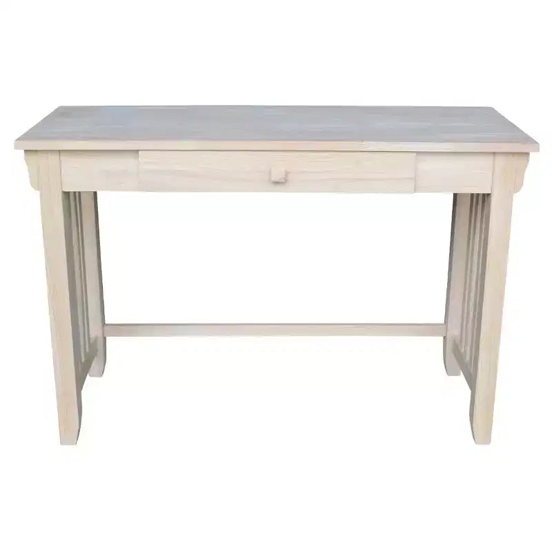 Bureau International Concepts Mission avec tiroir inachevé : poste de travail de bureau en bois franc de style Mid-Century Modern