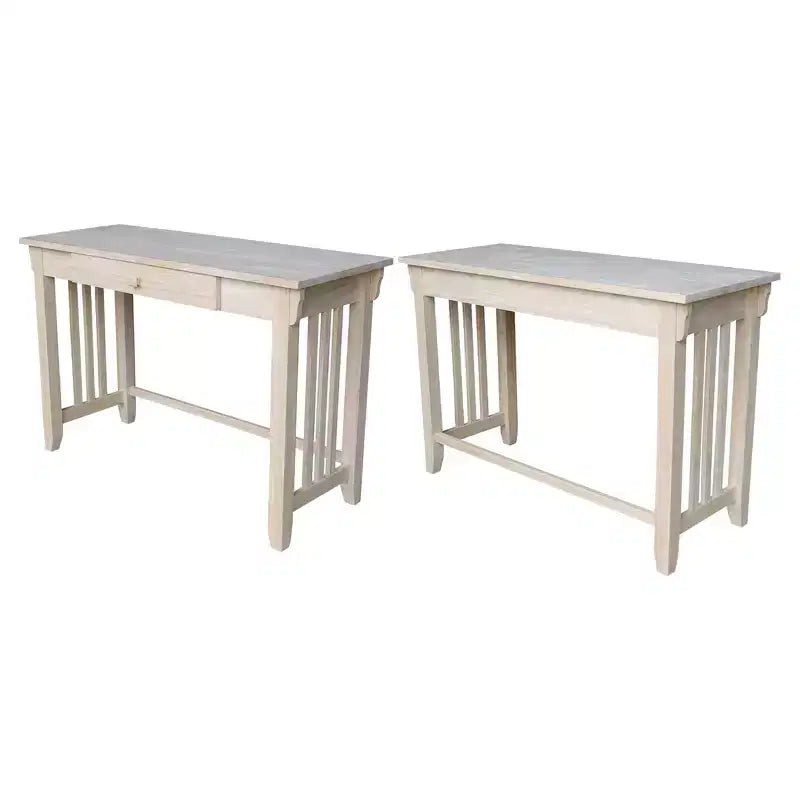 Bureau International Concepts Mission avec tiroir inachevé : poste de travail de bureau en bois franc de style Mid-Century Modern