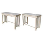 Bureau International Concepts Mission avec tiroir inachevé : poste de travail de bureau en bois franc de style Mid-Century Modern
