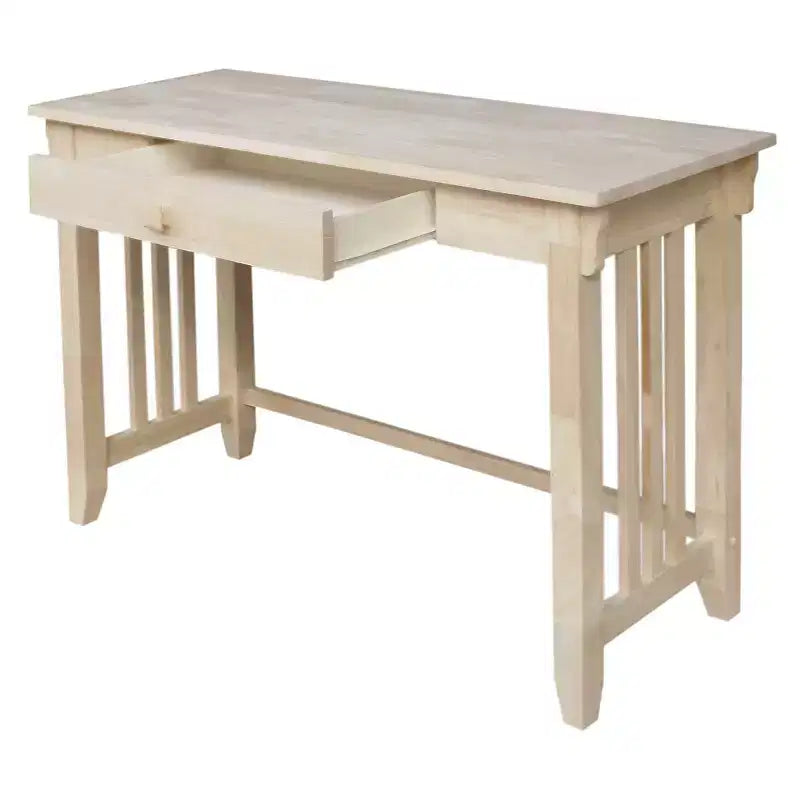 Bureau International Concepts Mission avec tiroir inachevé : poste de travail de bureau en bois franc de style Mid-Century Modern