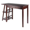 Aldric Writing Desk Walnut - Winsome: Home Office, Side Shelves, Study Table