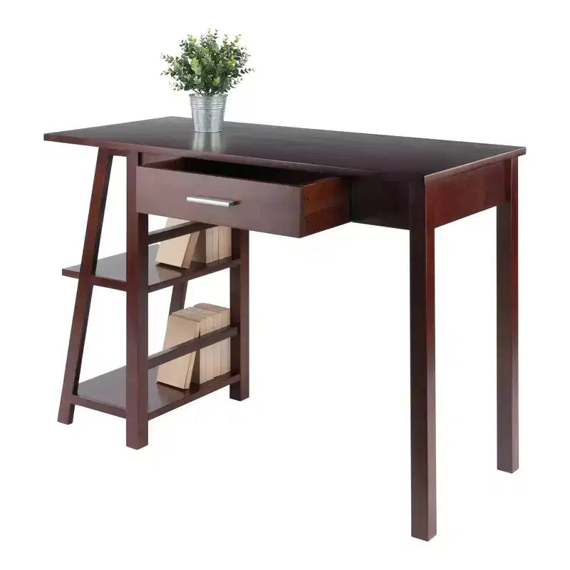 Bureau Aldric Noyer - Winsome : Bureau à domicile, étagères latérales, table d'étude