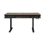 Kingston Traditional Wood Electronic Sit/Stand Desk Dark Brown - Martin Furniture: Adjustable Height, Hartford Collection