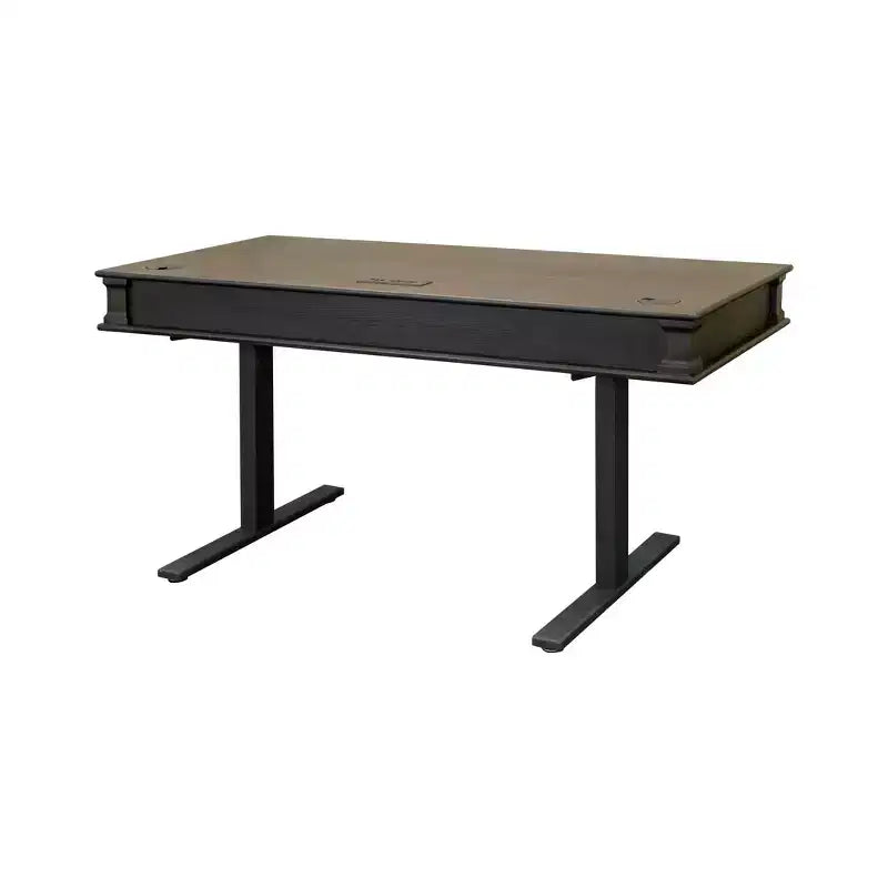 Kingston Bureau assis-debout électronique en bois traditionnel marron foncé - Martin Furniture : Hauteur réglable, Collection Hartford