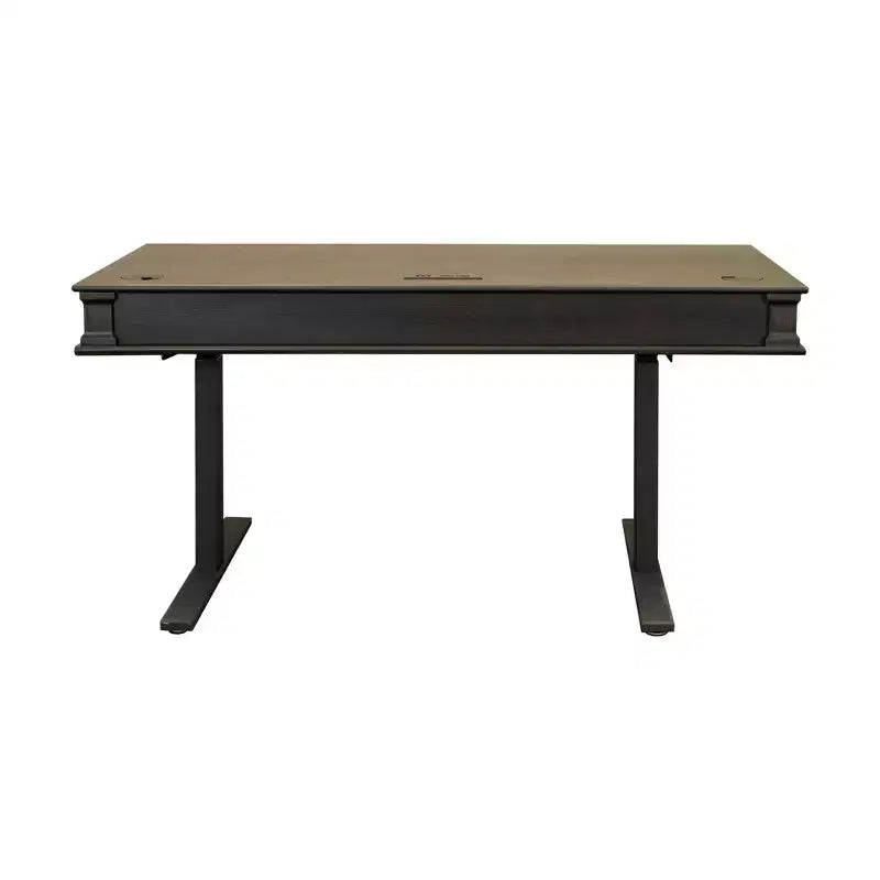 Kingston Bureau assis-debout électronique en bois traditionnel marron foncé - Martin Furniture : Hauteur réglable, Collection Hartford