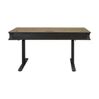 Kingston Bureau assis-debout électronique en bois traditionnel marron foncé - Martin Furniture : Hauteur réglable, Collection Hartford