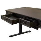 Kingston Bureau assis-debout électronique en bois traditionnel marron foncé - Martin Furniture : Hauteur réglable, Collection Hartford