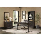 Kingston Bureau assis-debout électronique en bois traditionnel marron foncé - Martin Furniture : Hauteur réglable, Collection Hartford