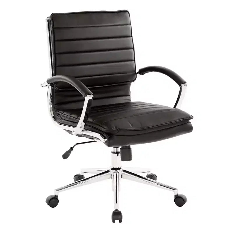 Chaise de bureau mi-hauteur en similicuir avec inclinaison verrouillable et soutien lombaire - OSP Home Furnishings