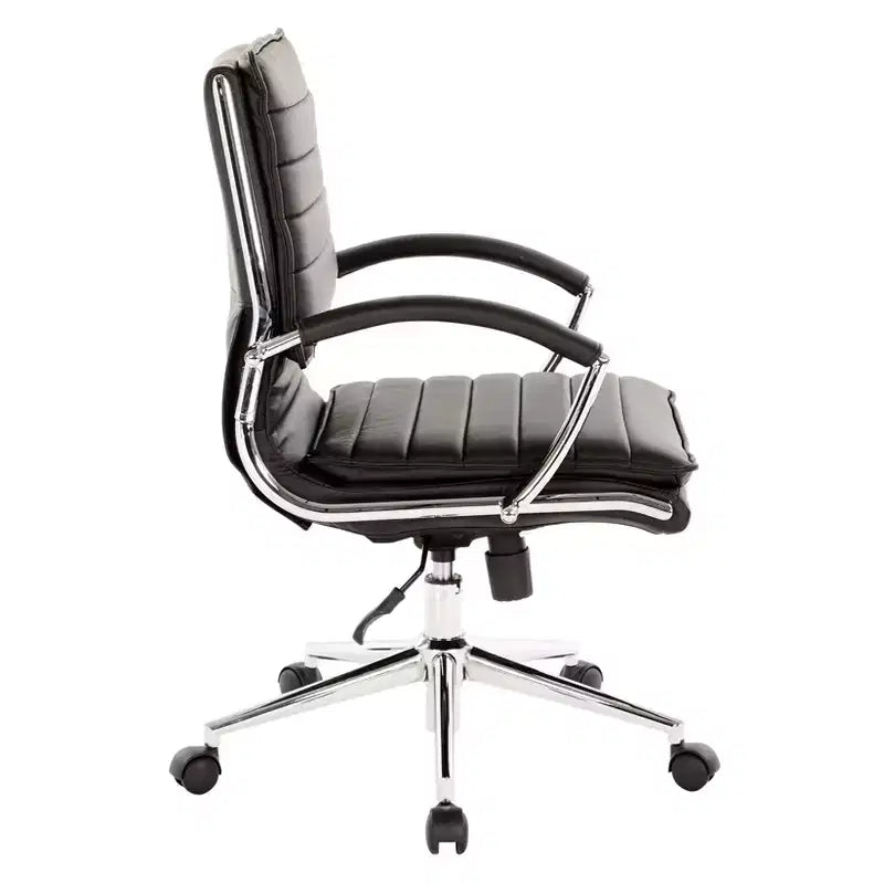 Chaise de bureau mi-hauteur en similicuir avec inclinaison verrouillable et soutien lombaire - OSP Home Furnishings