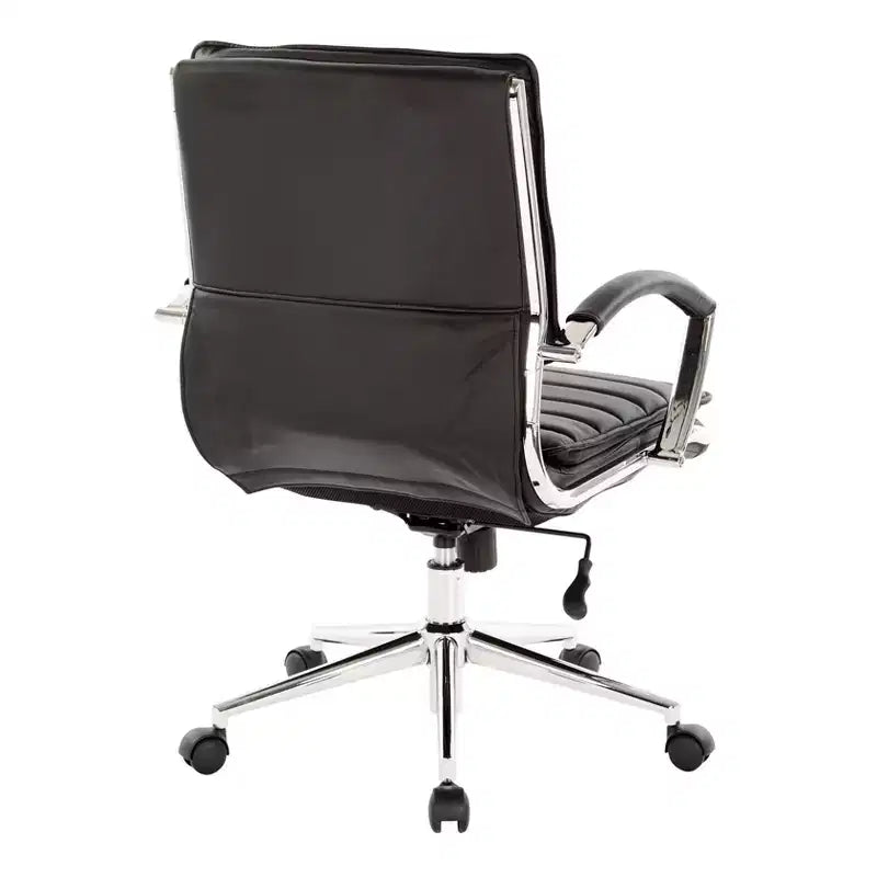 Chaise de bureau mi-hauteur en similicuir avec inclinaison verrouillable et soutien lombaire - OSP Home Furnishings