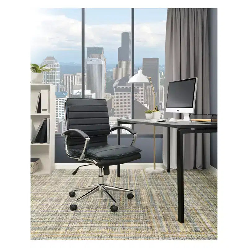 Chaise de bureau mi-hauteur en similicuir avec inclinaison verrouillable et soutien lombaire - OSP Home Furnishings