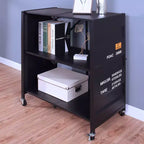 24/7 Shop At Home Bibliothèque pliante en acier Conlig 35" avec roulettes Noir
