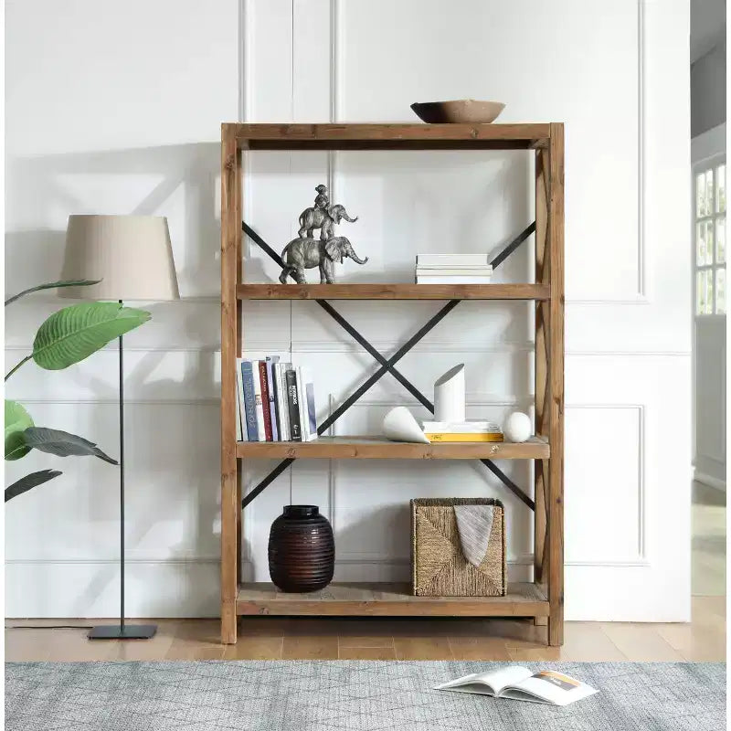 Bibliothèque Boraam Elinor 71" Naturel/Noir