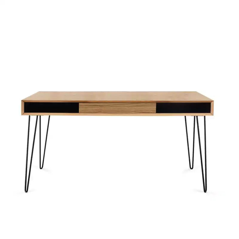 Proman Products Marcus Desk Natural - Proman Products: Steel Frame, Veneer Surface, All Purpose Drawer