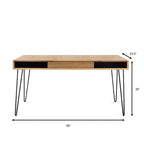 Proman Products Bureau Marcus Naturel - Proman Products : Structure en acier, Surface en placage, Tiroir de rangement multifonctionnel
