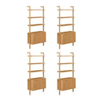 Nathan James 71.9" Set of 4 Jasper Wood Fluted Bookshelf Light Brown
