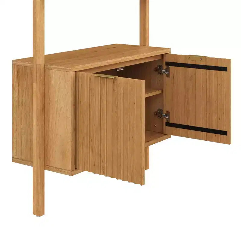 Nathan James Lot de 4 bibliothèques Jasper en bois cannelé, 182,6 cm, marron clair