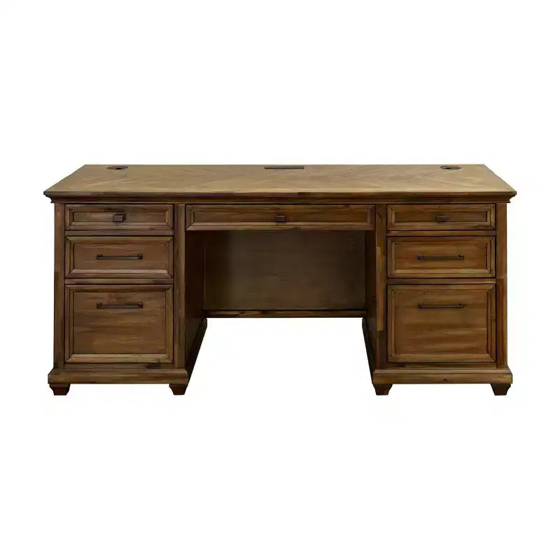 Porter Traditional Wood Office Desk Brown - Martin Furniture