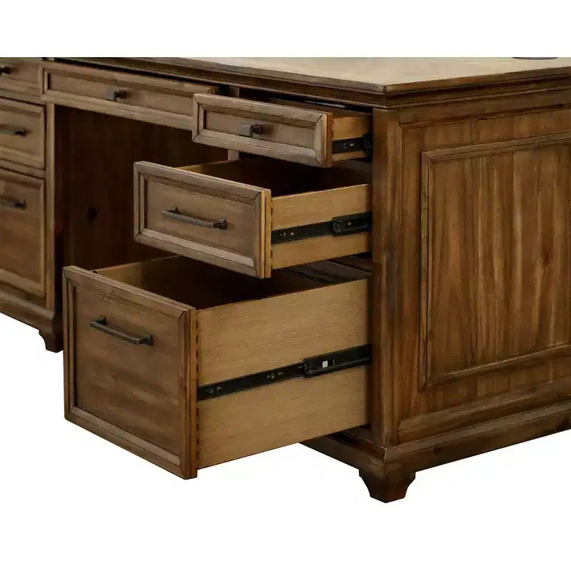 Bureau d'ordinateur traditionnel en bois Porter marron - Martin Furniture