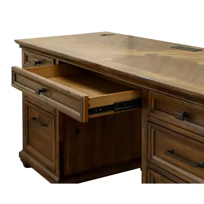Bureau d'ordinateur traditionnel en bois Porter marron - Martin Furniture