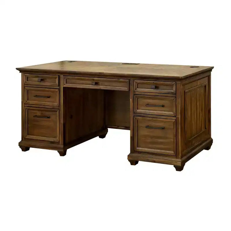 Bureau d'ordinateur traditionnel en bois Porter marron - Martin Furniture